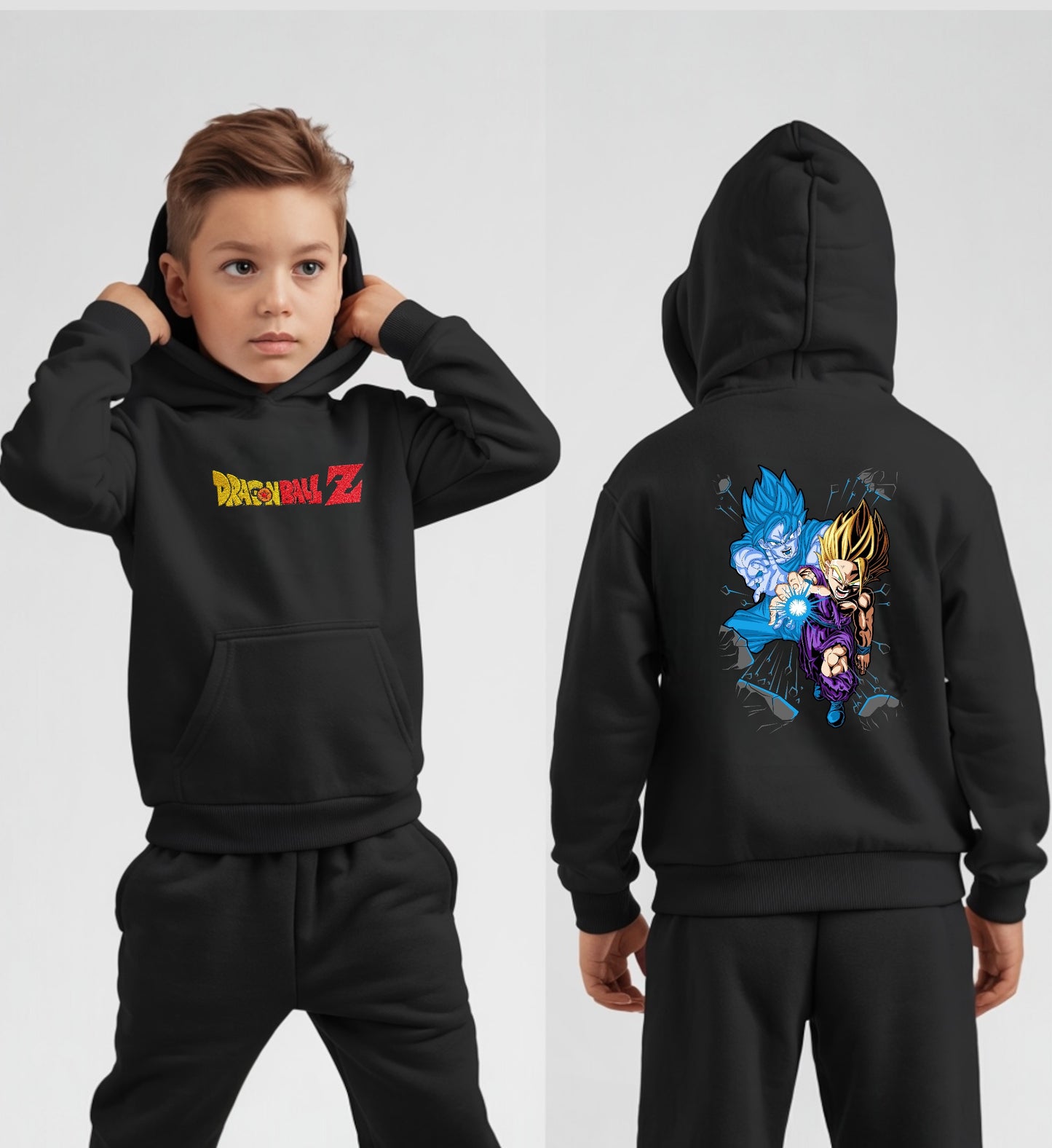 sudadera bordada con capucha y cangurera para NIÑO Hoodie dbz mod. GOKU FANTASMA