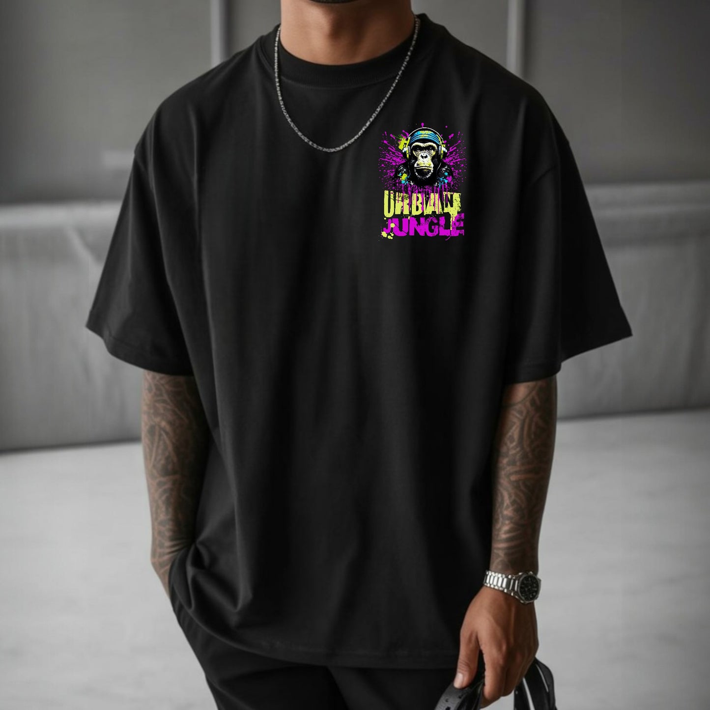 Camiseta OVERSIZE para hombre, diseño GORILA URBAN ...