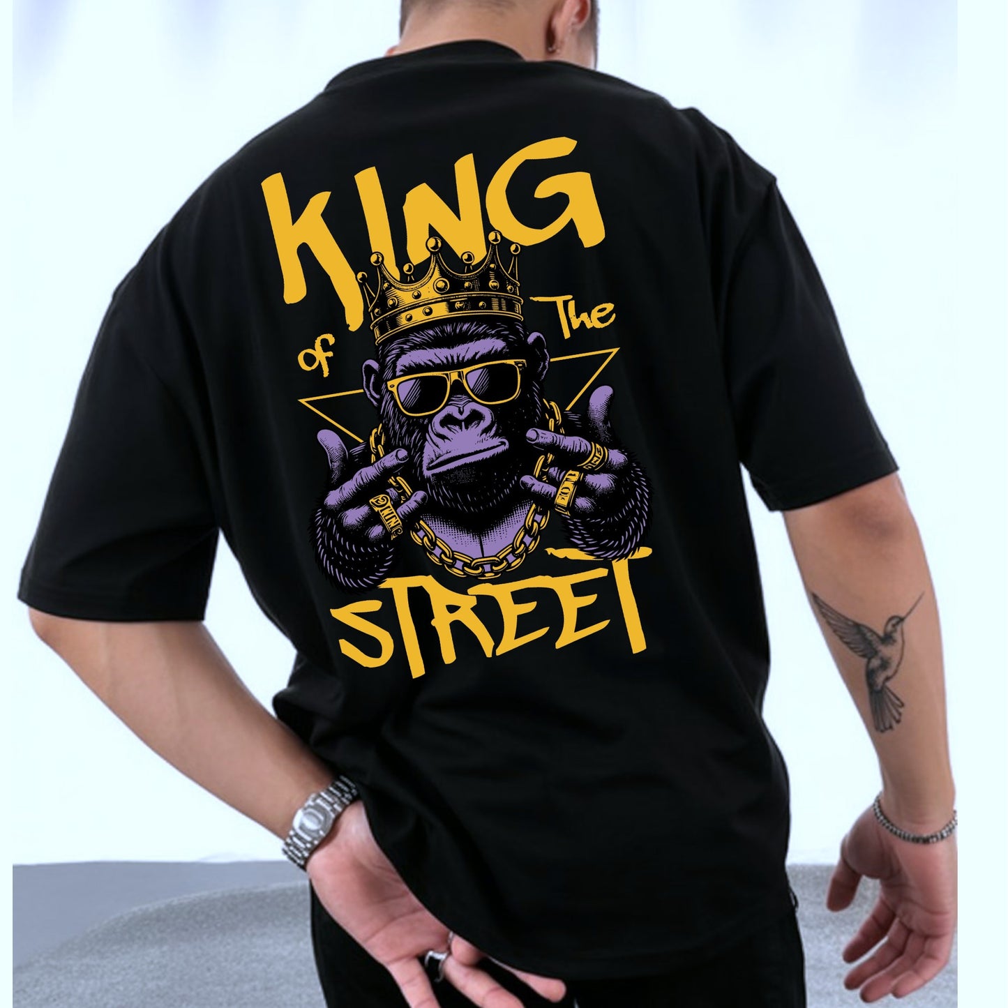 Camiseta OVERSIZE para hombre, diseño KING OF THE STREET
