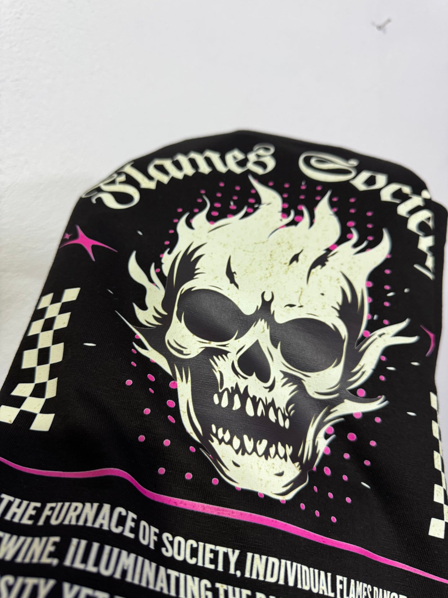Camiseta OVERSIZE para hombre, diseño FLAMES SOCIETY