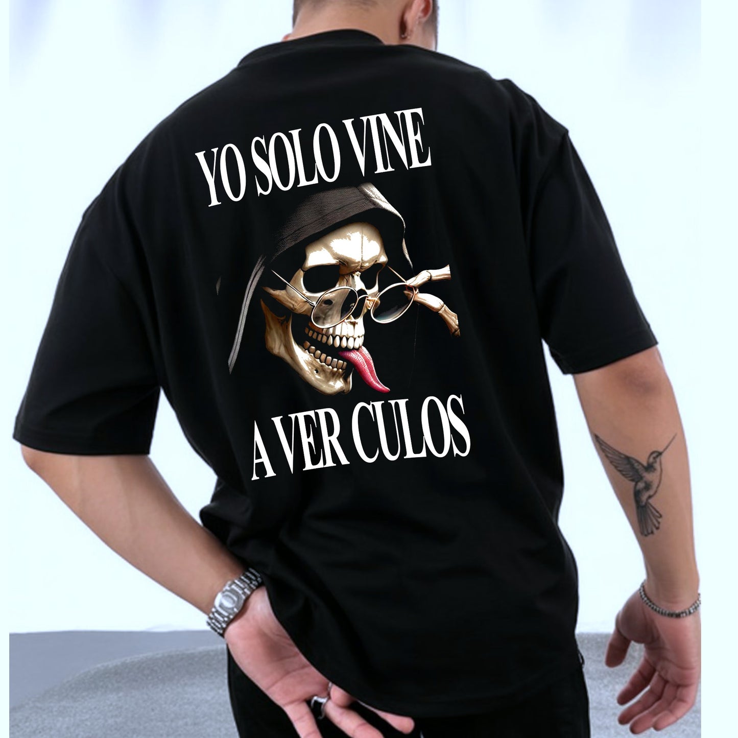Camiseta OVERSIZE para hombre, diseño YO SOLO VINE...